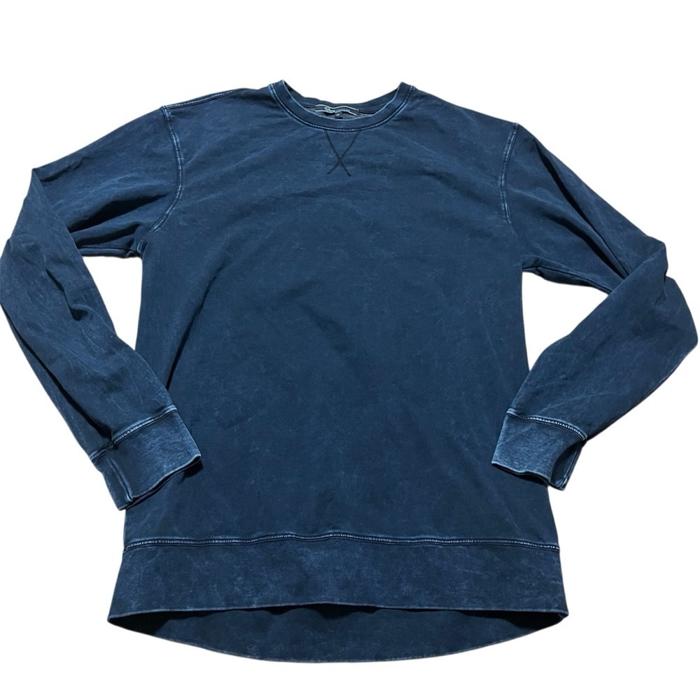 Shore Resort Wear Acid Wash Navy Blue Sweatshirt Size Medium Luxury Beach Surf